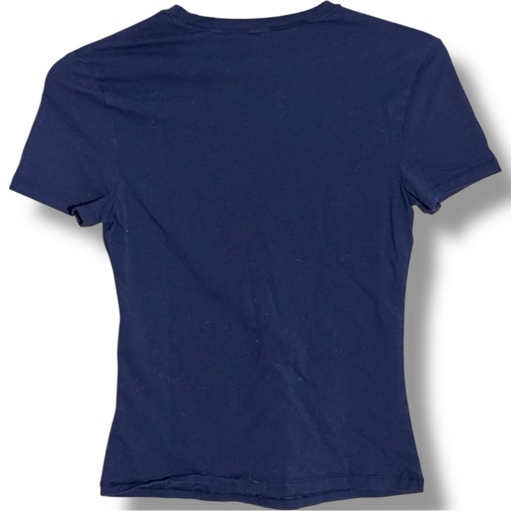 GAP Navy Short Sleeve Crewneck Fitted Cotton Classic Casual Women's Tee - Picture 14 of 16